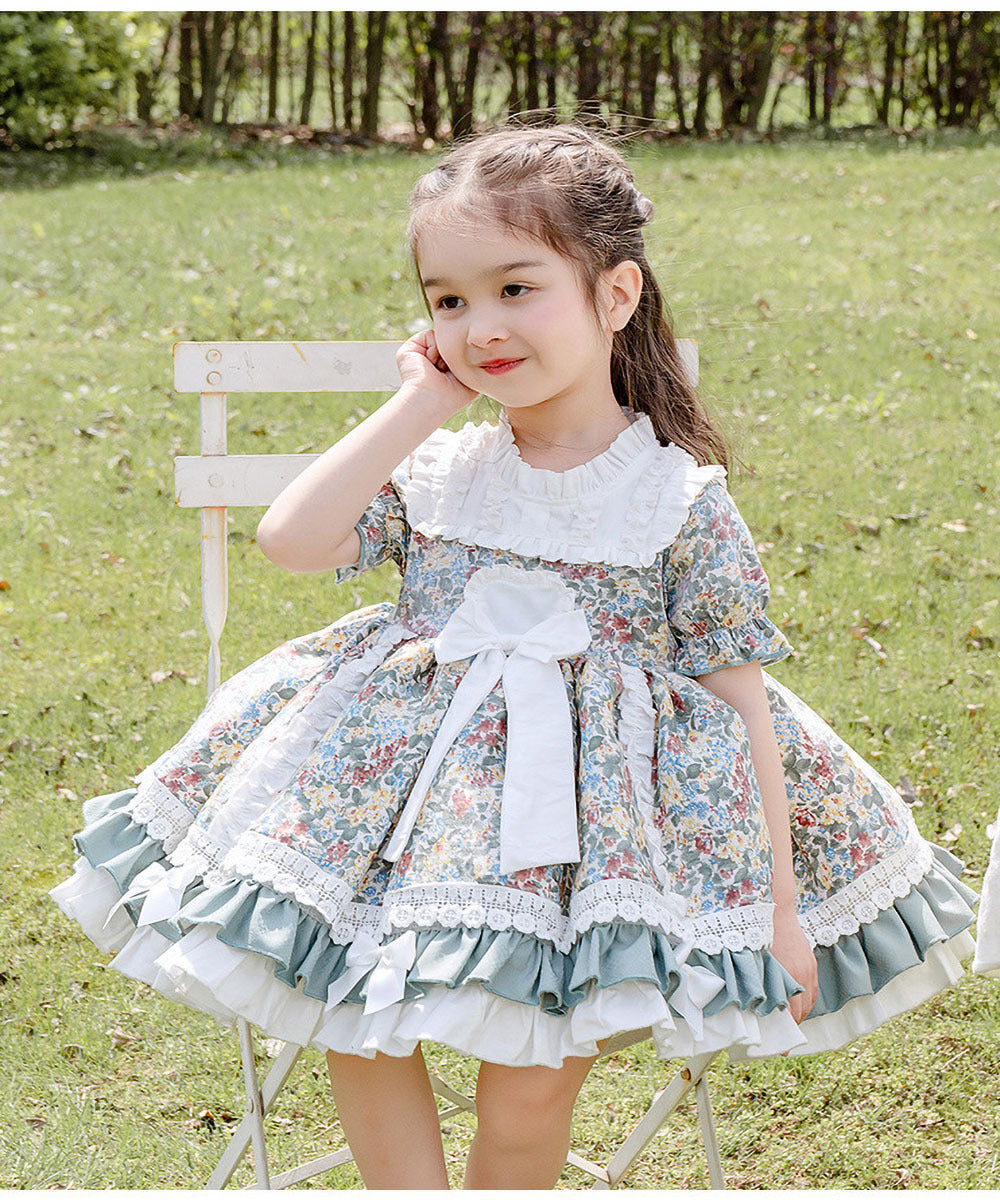 Lolita Girls Floral Short Sleeve Dress