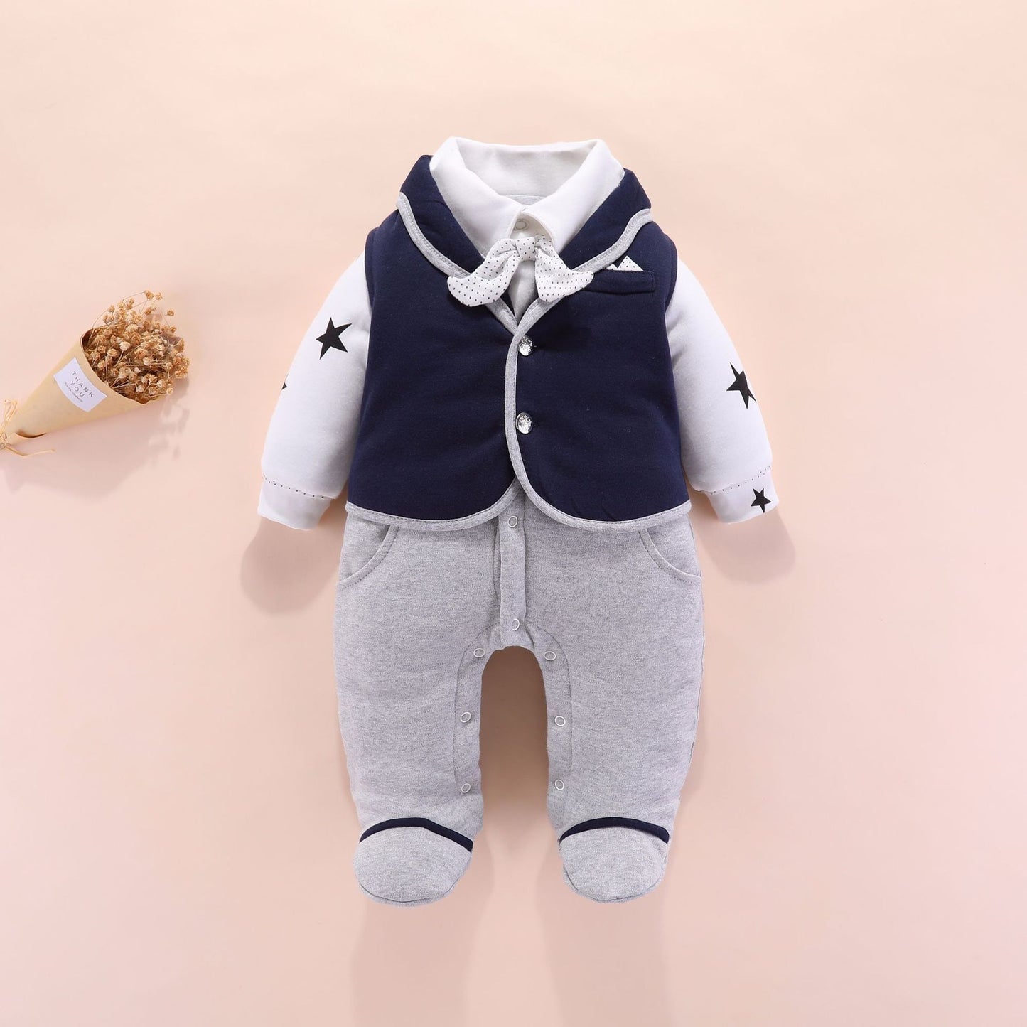 Alfie Baby Boy Gentleman Winter Romper