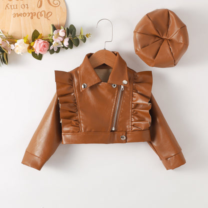 Judy Ruffle Leather Jacket