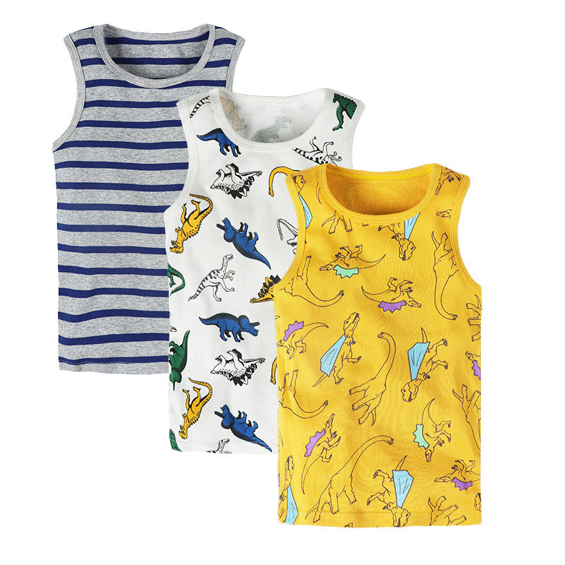 Boys Kid Cartoon Printed Vest Set