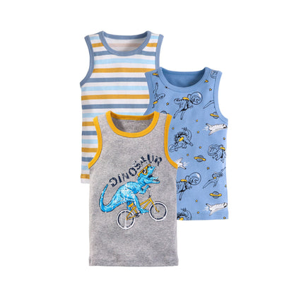 Boys Kid Cartoon Printed Vest Set
