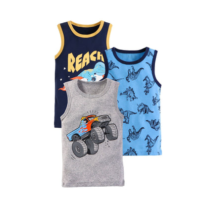 Boys Kid Cartoon Printed Vest Set