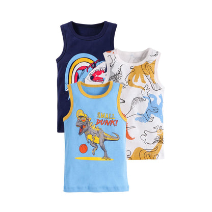 Boys Kid Cartoon Printed Vest Set
