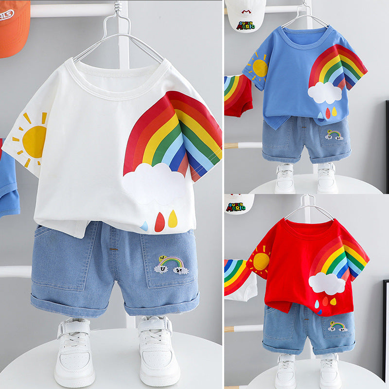 Boys Kid Rainbow T-short and Shorts Set