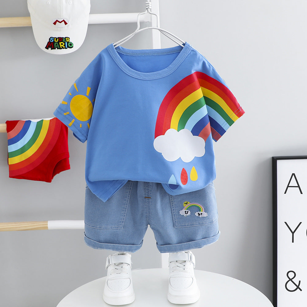 Boys Kid Rainbow T-short and Shorts Set