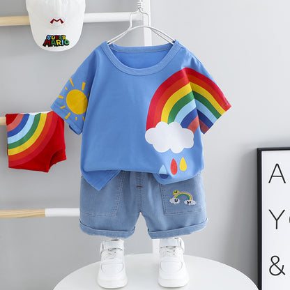 Boys Kid Rainbow T-short and Shorts Set