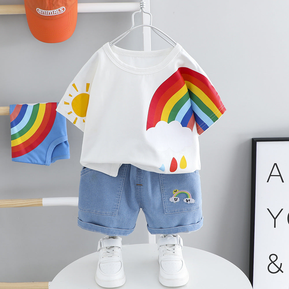Boys Kid Rainbow T-short and Shorts Set