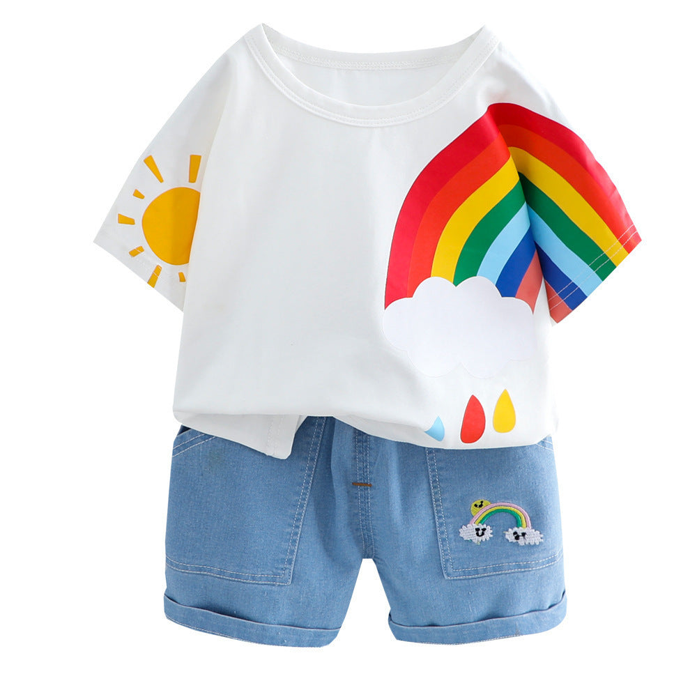 Boys Kid Rainbow T-short and Shorts Set