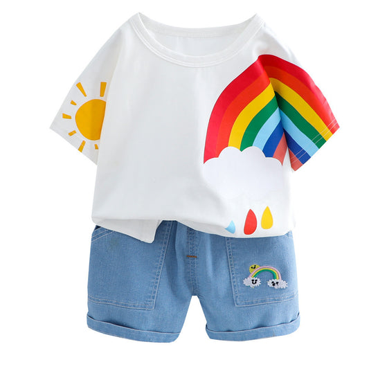 Boys Kid Rainbow T-short and Shorts Set