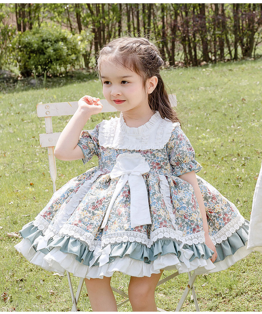 Lolita Girls Floral Short Sleeve Dress