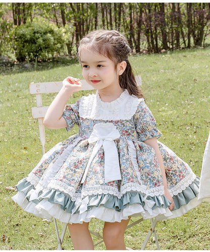 Lolita Girls Floral Short Sleeve Dress