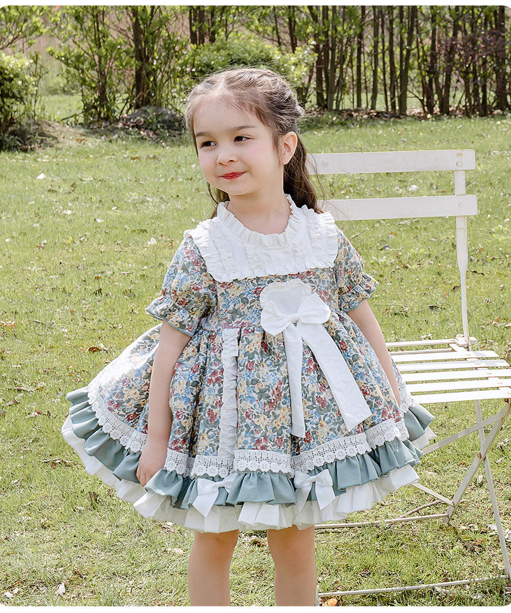 Lolita Girls Floral Short Sleeve Dress