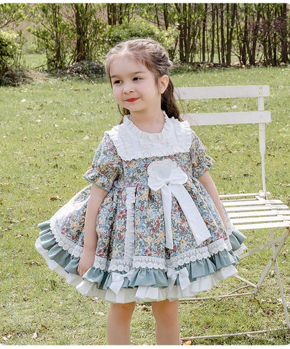 Lolita Girls Floral Short Sleeve Dress