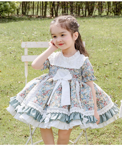 Lolita Girls Floral Short Sleeve Dress