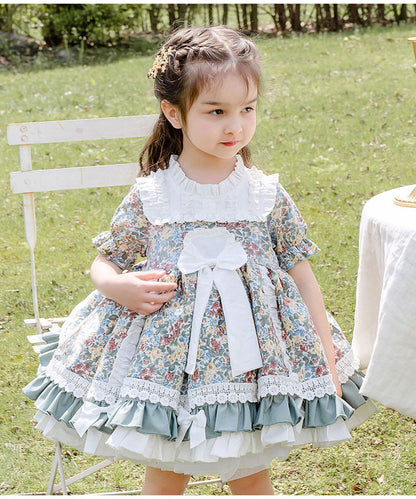 Lolita Girls Floral Short Sleeve Dress