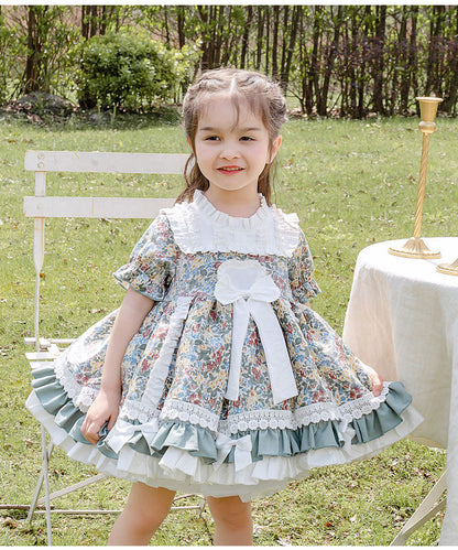 Lolita Girls Floral Short Sleeve Dress