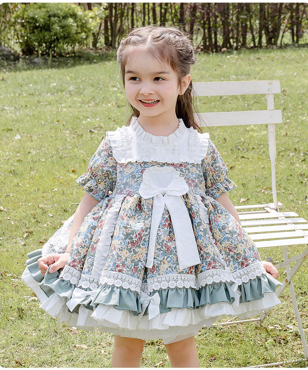 Lolita Girls Floral Short Sleeve Dress