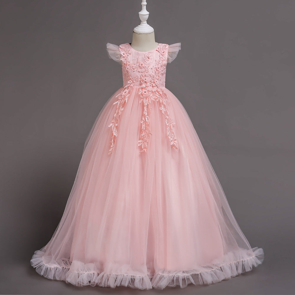 Princess Lace Embroidered Long Dress