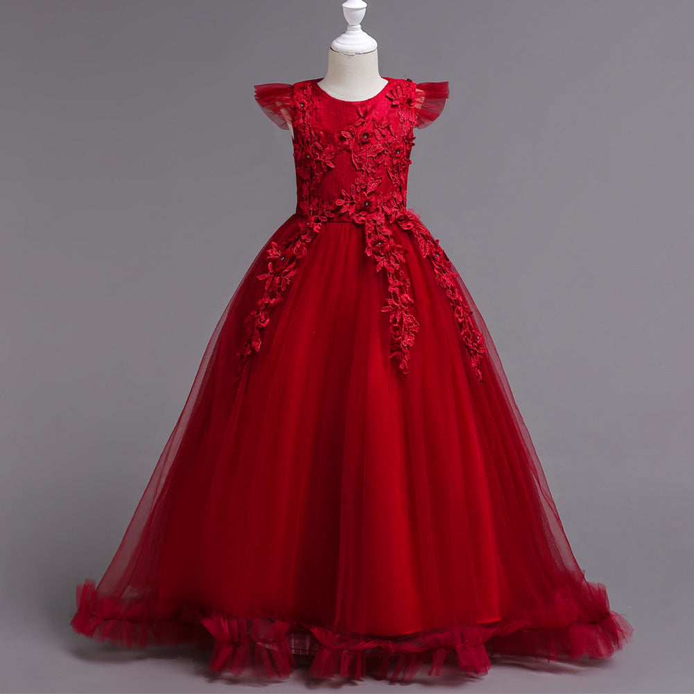 Princess Lace Embroidered Long Dress