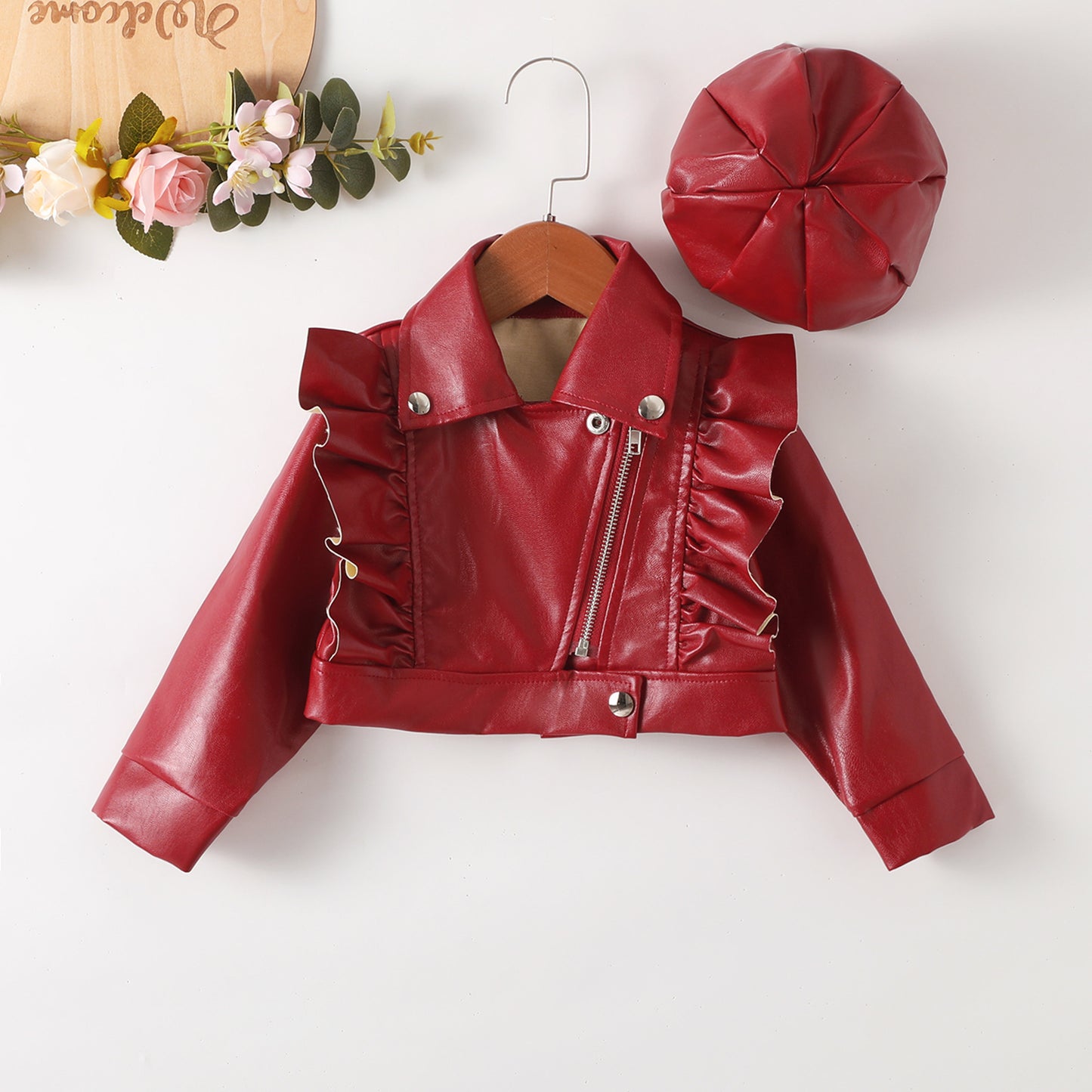 Judy Ruffle Leather Jacket