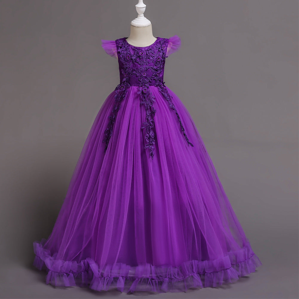 Princess Lace Embroidered Long Dress