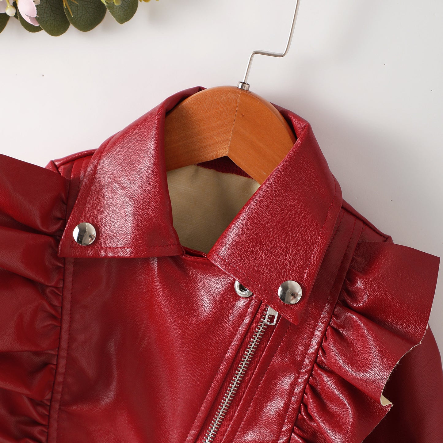 Judy Ruffle Leather Jacket