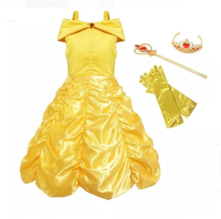 Beauty And the Beast Girl Bow Princess Dress