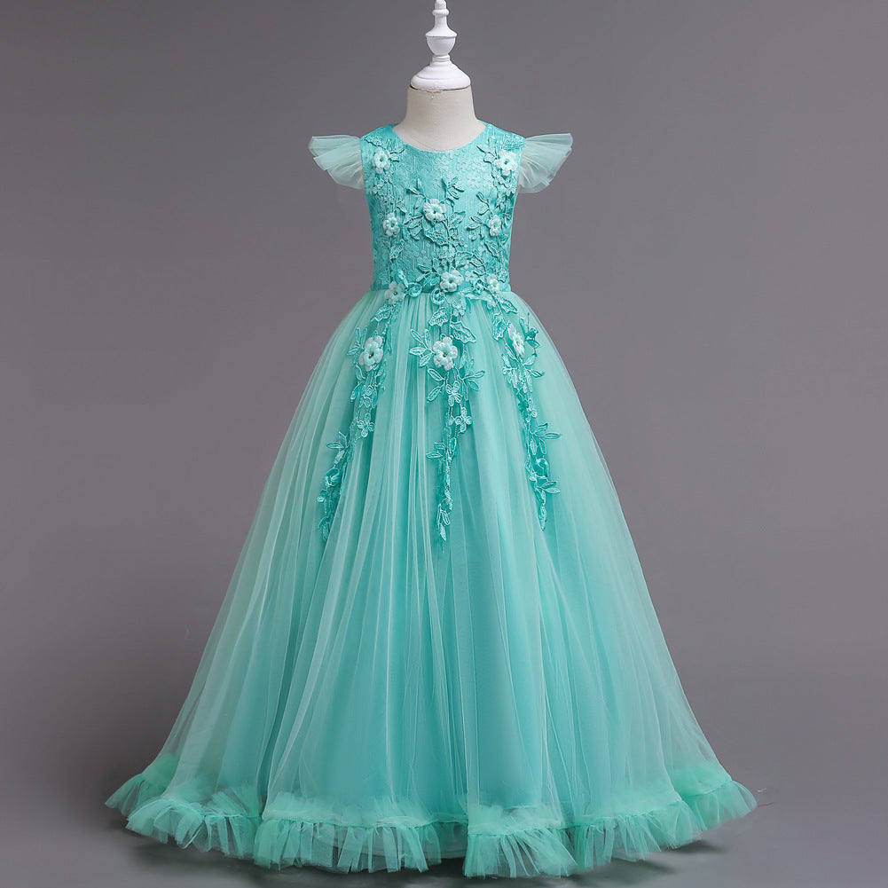 Princess Lace Embroidered Long Dress