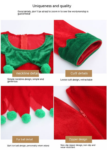 Elf Girls Kid Christmas Costume