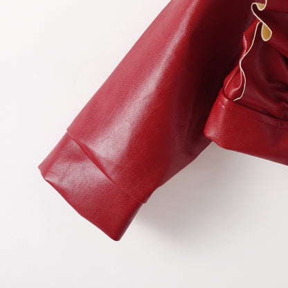 Judy Ruffle Leather Jacket