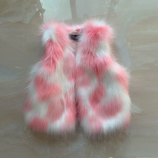 Zebby Girls Faux fur Vest Coat