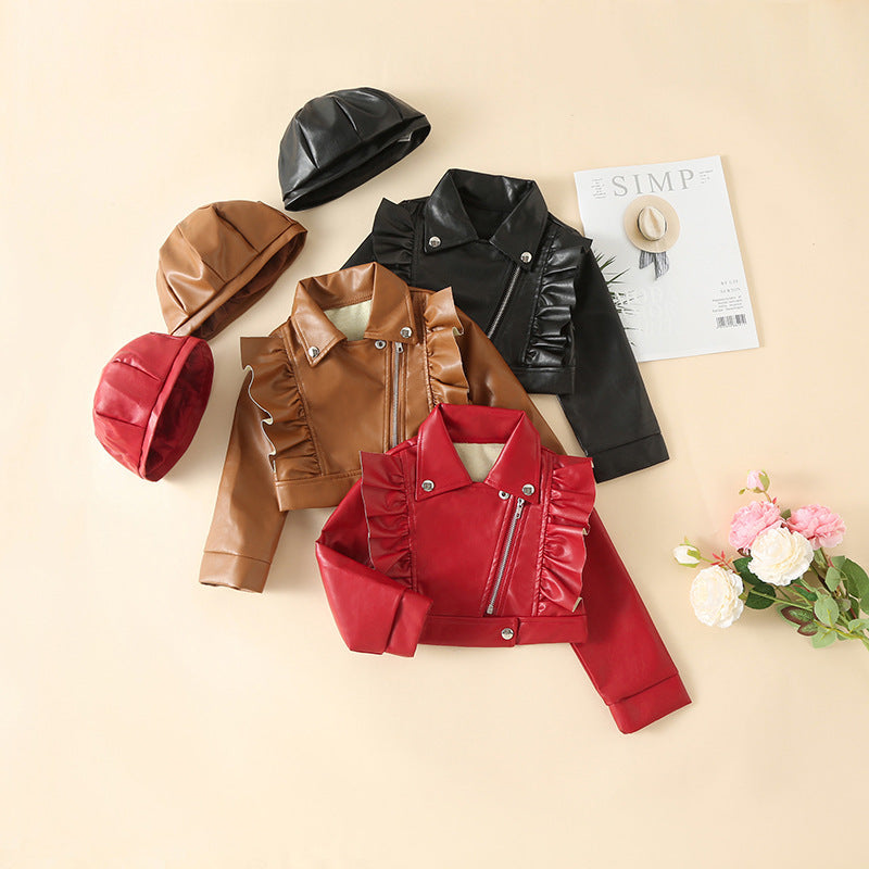 Judy Ruffle Leather Jacket