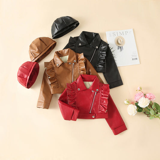 Judy Ruffle Leather Jacket
