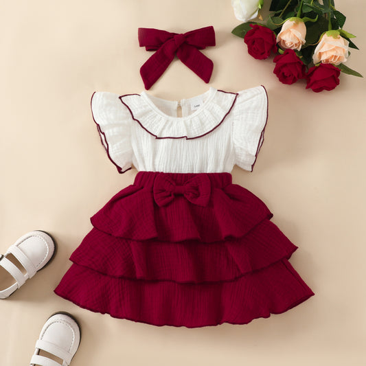 Deanne Baby Girl Bow Cake Dress