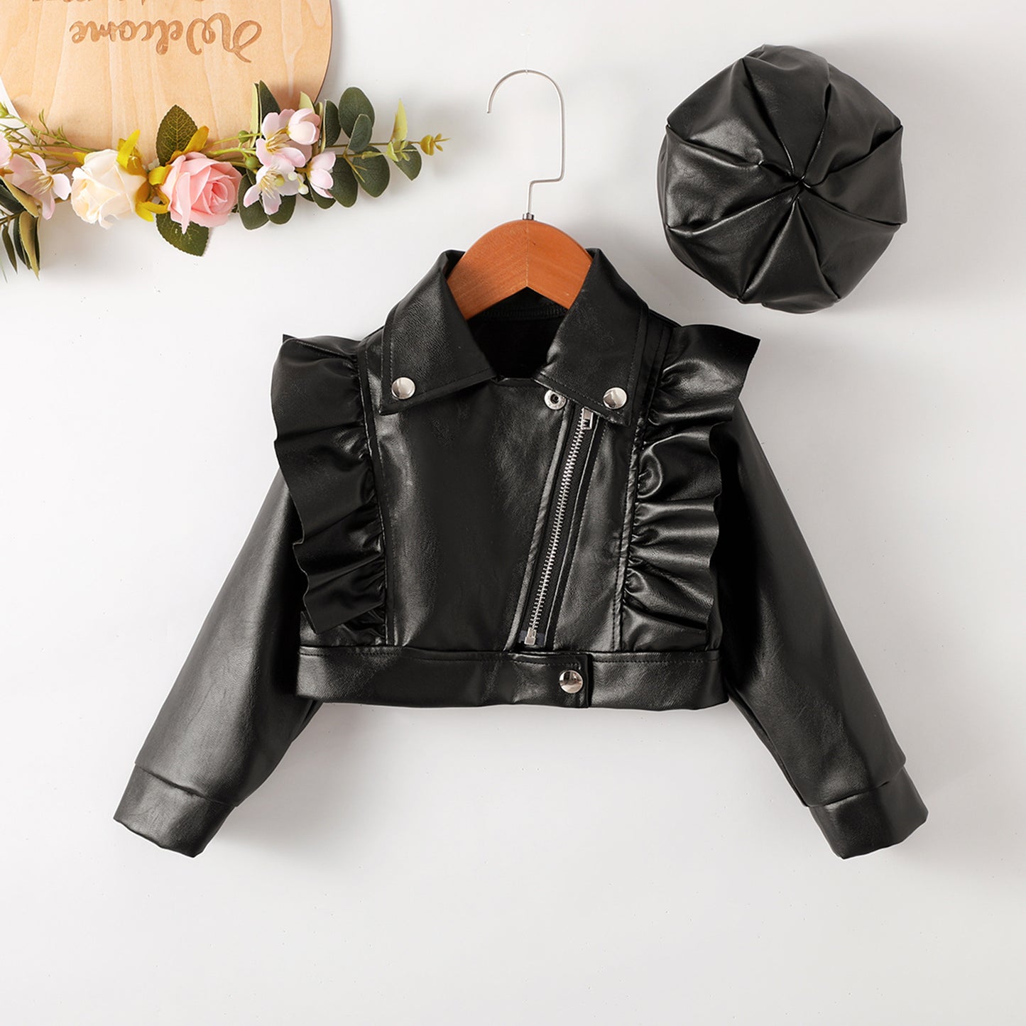 Judy Ruffle Leather Jacket