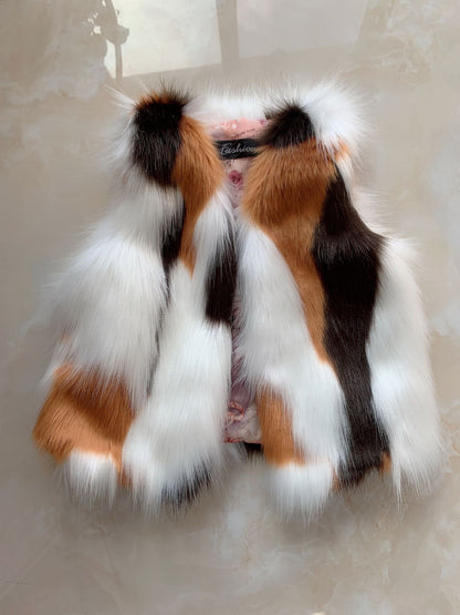 Zebby Girls Faux fur Vest Coat