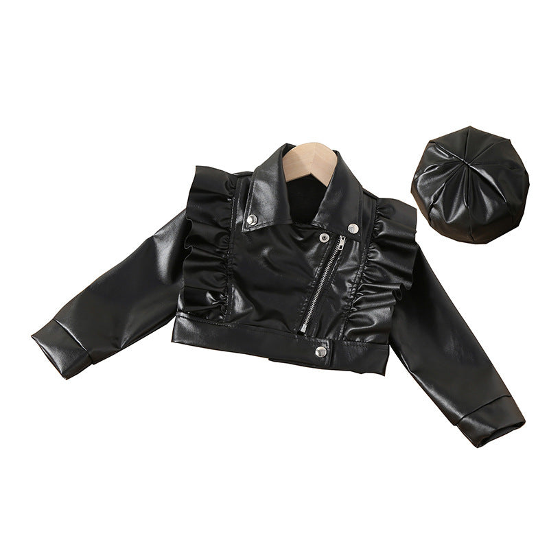 Judy Ruffle Leather Jacket