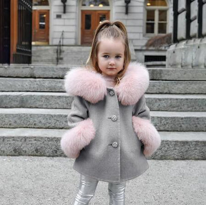Felicity Woolen Faux Fur Coat